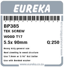 BP385 - Tek Screw Wood -BP385_label_T